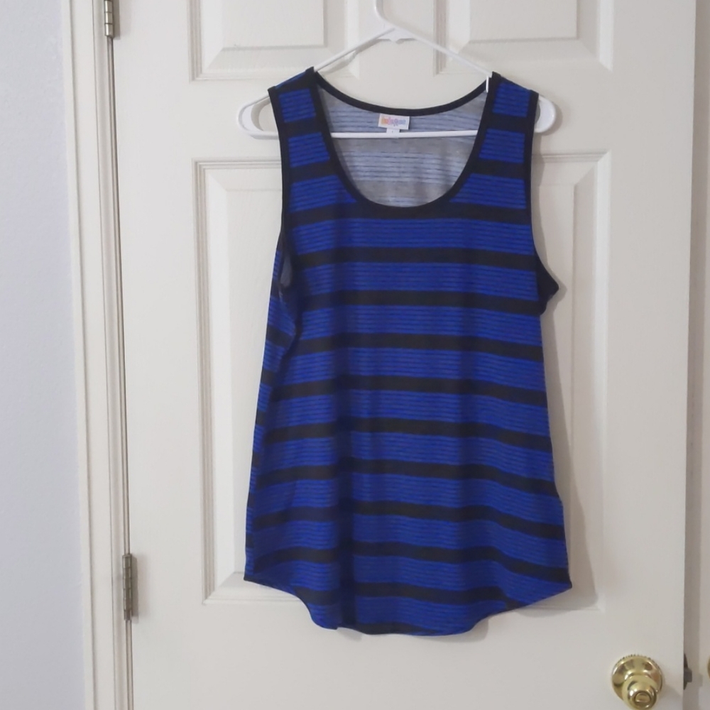 LuLaRoe Black/Blue Tank Top